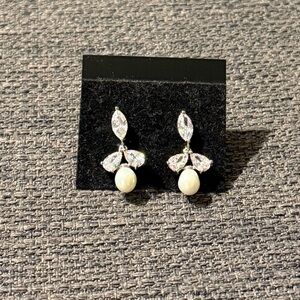 Elegant Silver and White Pearl Earrings